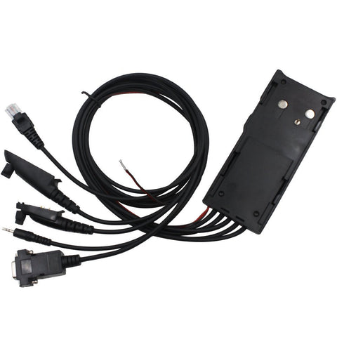 5 in 1 Ribless Serial COM Port Programming Cable with Battery Case 2.5mm 1-pin RJ45 Multi-pin Connector for Motorola Radios CP160 CP180 GM640 GM660 GP620 GP640 - Walkie-Talkie Accessories
