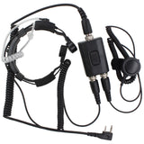 Military Police Equipment Throat Mic Air Tube PTT Headset for Walkie Talkie Two Way Radio Baofeng BF-F8HP GT-3 BF-F9V2+ UV-6R UV-5X GT-1 Wouxun KG-UV8D KG-UV6D KG-UV899 - Walkie-Talkie Accessories