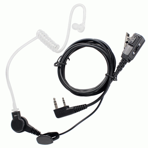 2 Pin PTT Mic Vox Covert Acoustic Tube for Kenwood PUXING Quansheng TYT HYT Baofeng Radio - Walkie-Talkie Accessories