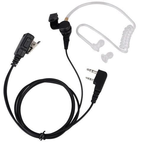 2 Pin Covert Acoustic Tube In-ear Air Acoustic Earpiece Headset with PTT Mic for Kenwood TK-370 TH-22AT WOUXUN KG-UVD1 KG-639 - Walkie-Talkie Accessories