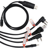 4 in 1 USB Program Cable Lead Adapter for Two Way Radios KENWOOD Motorola HYT BAOFENG PUXING Linton KST WEIERWEI QUANSHENG Radio - Walkie-Talkie Accessories