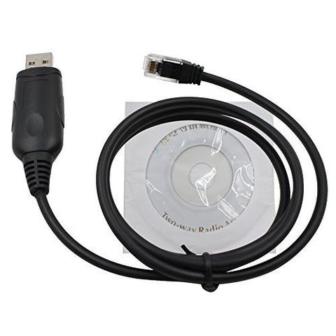 USB Programming Cable with CD for Yaesu Mobile Transceiver Radio FT-1802 FT-1802M FT-1807 - Walkie-Talkie Accessories
