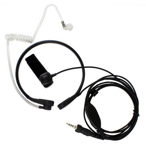 1 Pin Throat Mic Headphone Throat Vibration Mic Covert Acoustic Tube Headset Earpiece with Finger PTT for YAESU VX-127 VX-170 VX-177 - Walkie-Talkie Accessories