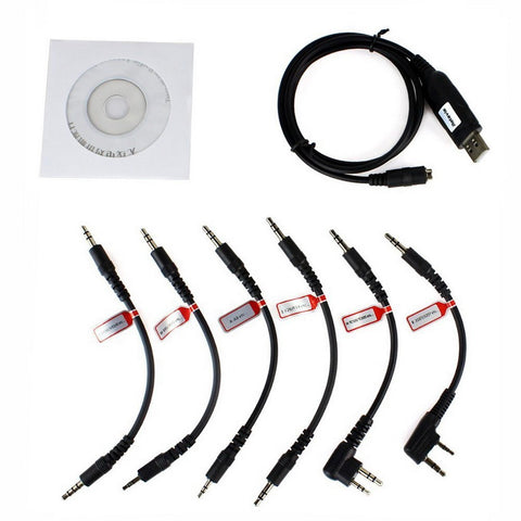 6 in 1 USB Program Programming Cable Adapter for Motorola CP380 CT150 CT250 CT450 Kenwood TK-2101 TK-2102 TK-2107 TK-2118 - Walkie-Talkie Accessories