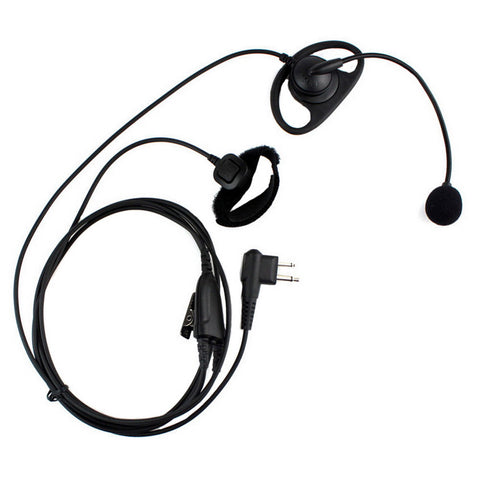 D Shape Boom Mic Headphone Earhook Earpiece Headset with Finger PTT for 2 Pin Motorola XTN446 CLS1110 MV11 - Walkie-Talkie Accessories