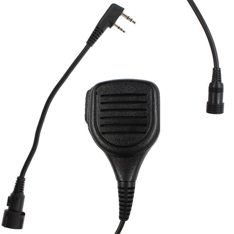 2 Pin Remote Heavy Duty IP54 WaterProof Police Security Lapel Speaker Mic Shoulder Microphone 3.5mm Headset Jack with Mini Din Plug 6pin for Kenwood Radio Jack Walkie Talkie Two Way Radio - Walkie-Talkie Accessories
