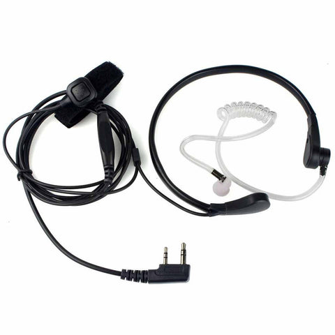 Covert Acoustic Tube Throat Mic Earpiece Headset with Finger PTT Microphone for 2 pin Two Way Radio Walkie Talkie TYT MD-380 MD-280 Kenwood TK-2170 TK-2170K TK-2200 - Walkie-Talkie Accessories