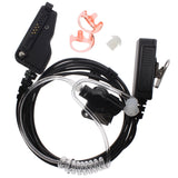 3' 2-Wire Coil Audio Tube Earpiece with PTT Mic + Silicone Earbuds for Two Way Radios Kenwood TK-3140 TK-3148 Nexedge NX200 NX300 - Walkie-Talkie Accessories
