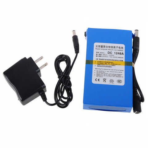 12V 4800mAh Li-ion Super Rechargeable Battery Pack+AC Charger with EU Plug - Walkie-Talkie Accessories