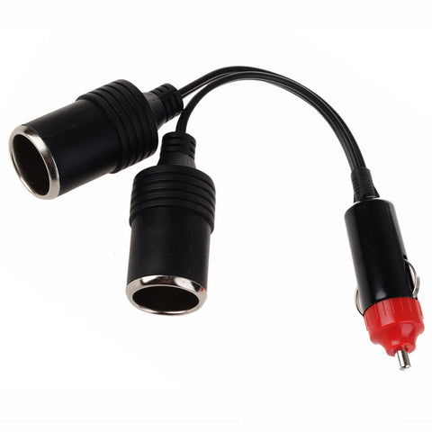 12V Car Cigarette Lighter Extension Cable Socket Cord 2-Way Double Plug Adapter - Walkie-Talkie Accessories