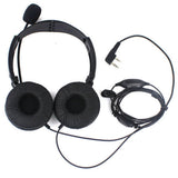 Noise Cancelling Overhead Folding Earpiece Headset with Boom Mic VOX/PTT for 2-pin MD-280 Kenwood KPG62D KPG70D - Walkie-Talkie Accessories