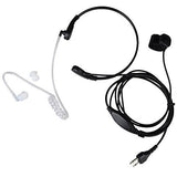 Throat Mic Microphone Covert Acoustic Tube Earpiece Headset with Finger PTT for Bodyguard FBI 2-pin Icom IC-M5 IC-T22A Maxon SP100 SP130 Vertex VX510 VX520UD Radio - Walkie-Talkie Accessories
