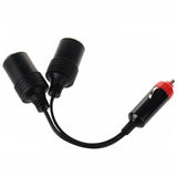 12V Car Cigarette Lighter Extension Cable Socket Cord 2-Way Double Plug Adapter - Walkie-Talkie Accessories