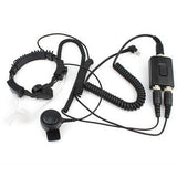 Military Throat Mic Earpiece Professional Tactique Police FBI Flexible Covert Acoustic Tube Headset with Finger PTT for 2 Pin Motorola Radio - Walkie-Talkie Accessories