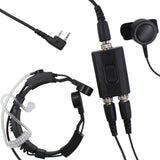 Military Police Equipment Throat Mic Air Tube PTT Headset for Walkie Talkie Two Way Radio Baofeng BF-F8HP GT-3 BF-F9V2+ UV-6R UV-5X GT-1 Wouxun KG-UV8D KG-UV6D KG-UV899 - Walkie-Talkie Accessories