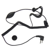 2 PIN PTT Earpiece with Microphone Long Scroll Curve Black for Two Way Radio Motorola XTN500 SV22 CP125 SP50 PR400 EP450 - Walkie-Talkie Accessories