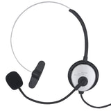 4-Pin RJ9 Call Center Headset Headphone Hands-Free Desk Telephone Monaural Mic Mircrophone Noice Cancelling Silver - Walkie-Talkie Accessories